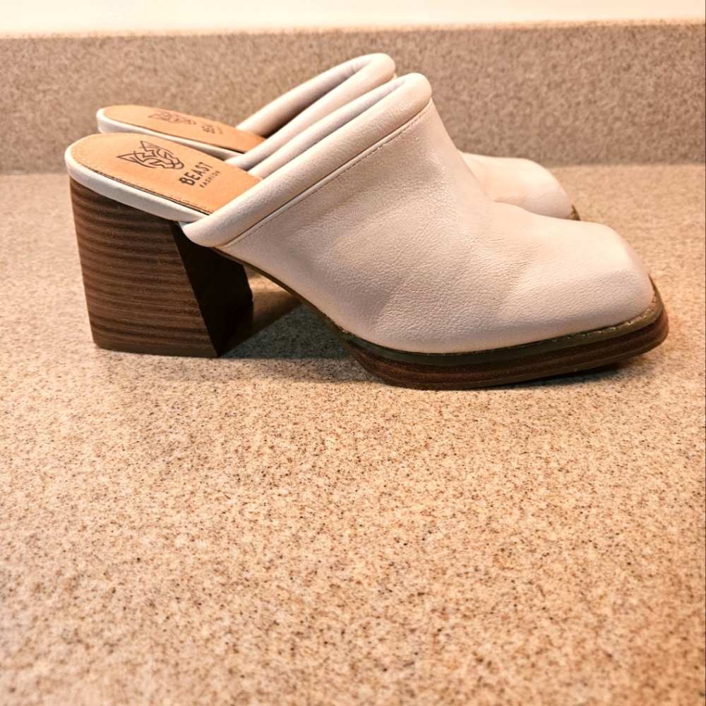 Square Toe Heeled Mules Beast Fashion